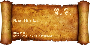 Max Herta névjegykártya